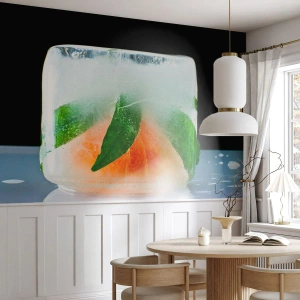 Self-Adhesive Photo Wallpaper Deluxe Sticker - Freshness and Coolness - Ice Cube, Orange, Mint Leaf - 350x256 cm