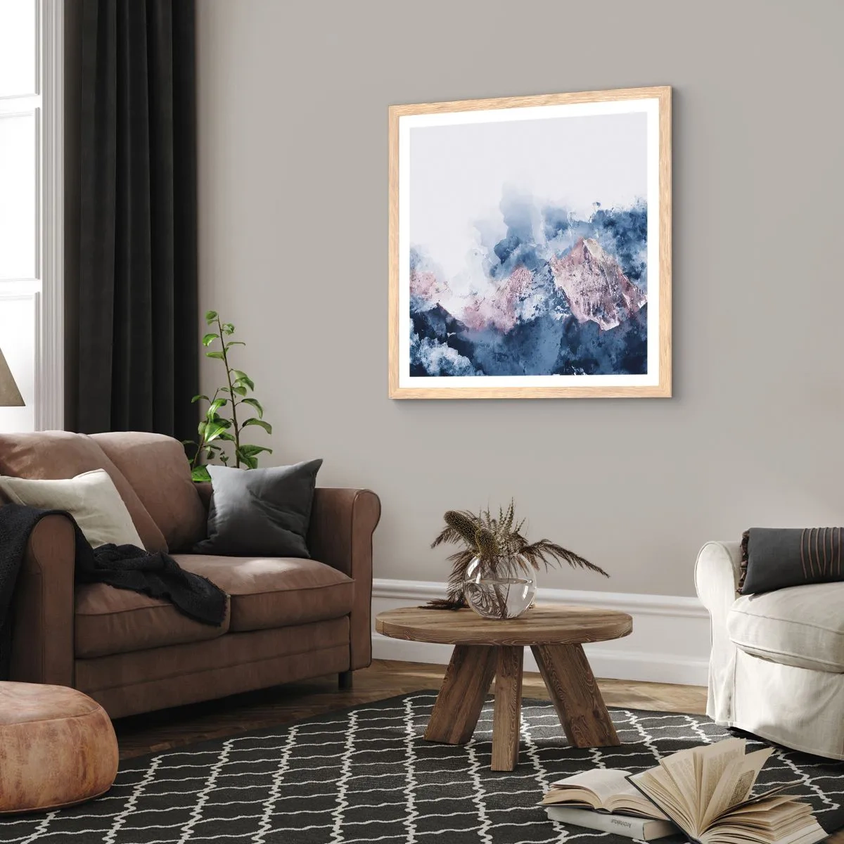 Poster in light oak frame - Those Summits! - 40x40 cm