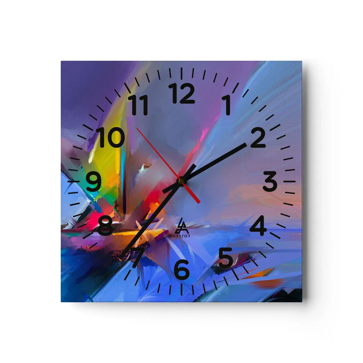 Wall clock - Clock on glass - Flew like s Bird - 30x30 cm