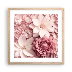 Poster in light oak frame - In Pink Petals - 40x40 cm