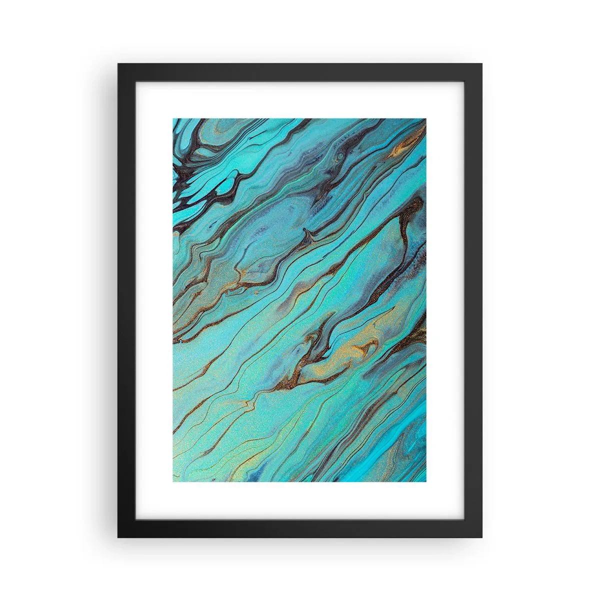 Poster in black frame - Turquoise Tide - 30x40 cm