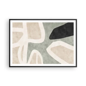 Poster in black frame - Composition with a Black Motif - 100x70 cm