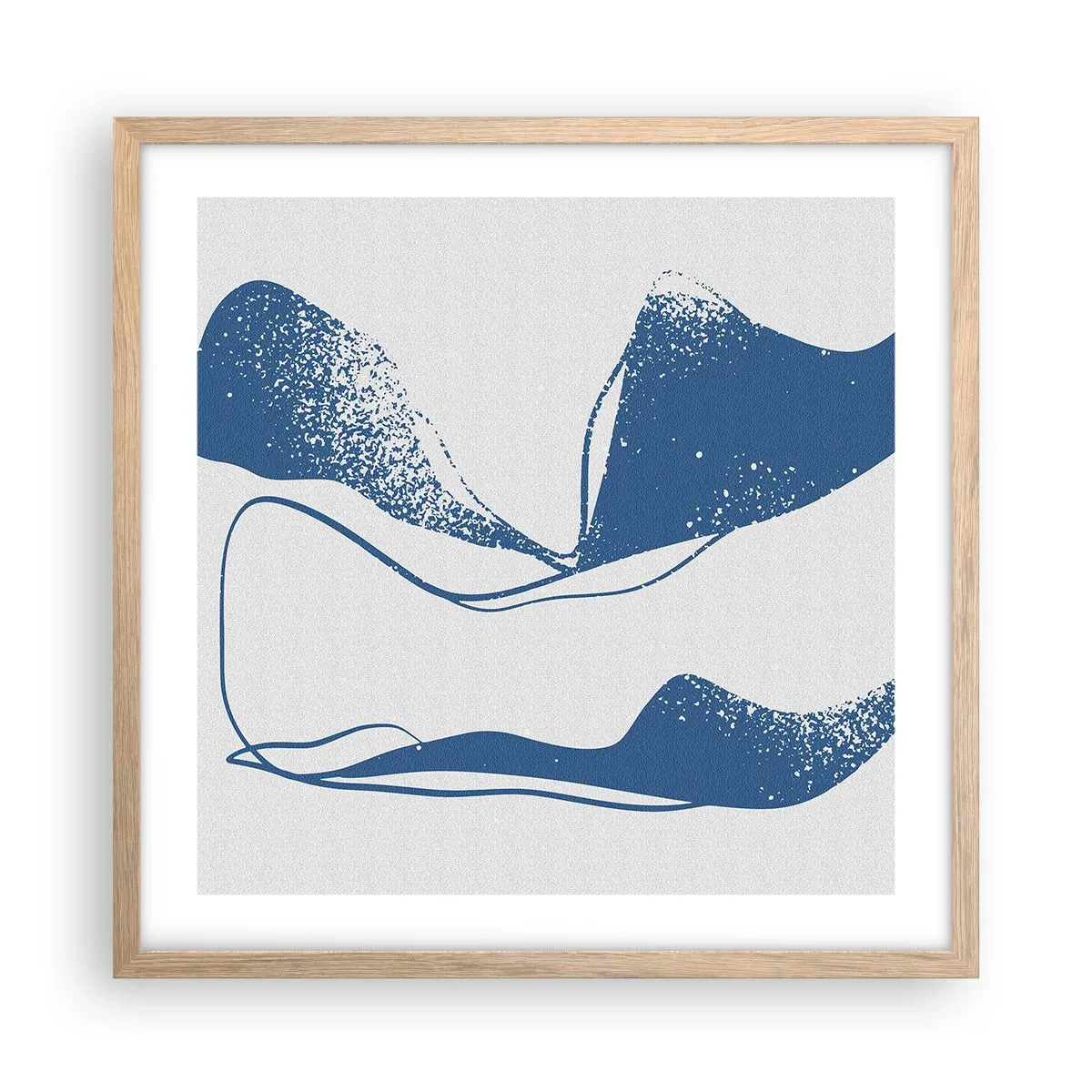 Poster in light oak frame - Abstract with Wings - 50x50 cm
