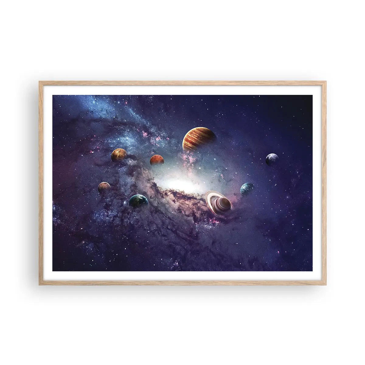 Poster in light oak frame - Solar-Dancing System - 100x70 cm