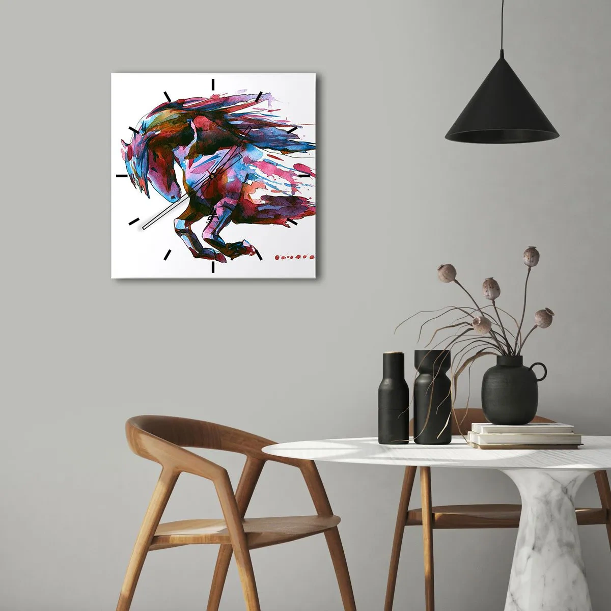 Wall clock - Clock on glass - In Elation - 40x40 cm