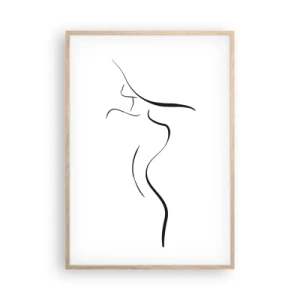 Poster in light oak frame - Elusive Like a Wave - 70x100 cm