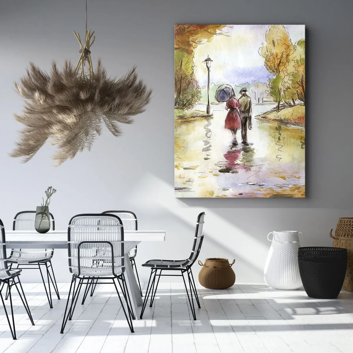 Canvas picture - Romantic Autumn in a Park - 80x120 cm