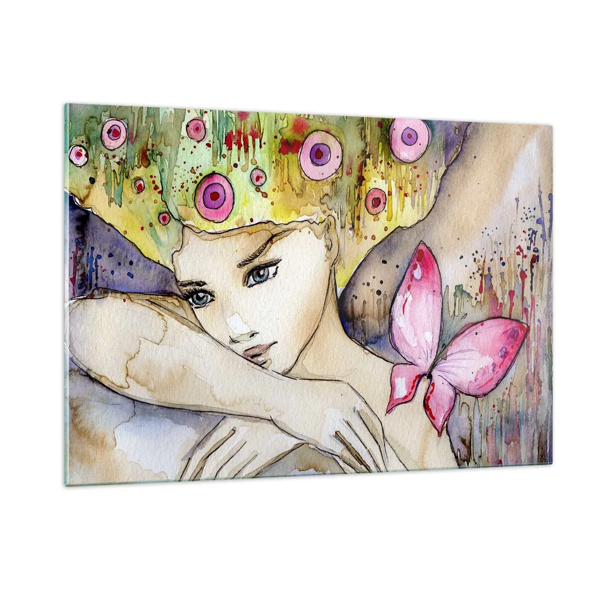 Glass picture - Butterfly Princess - 120x80 cm