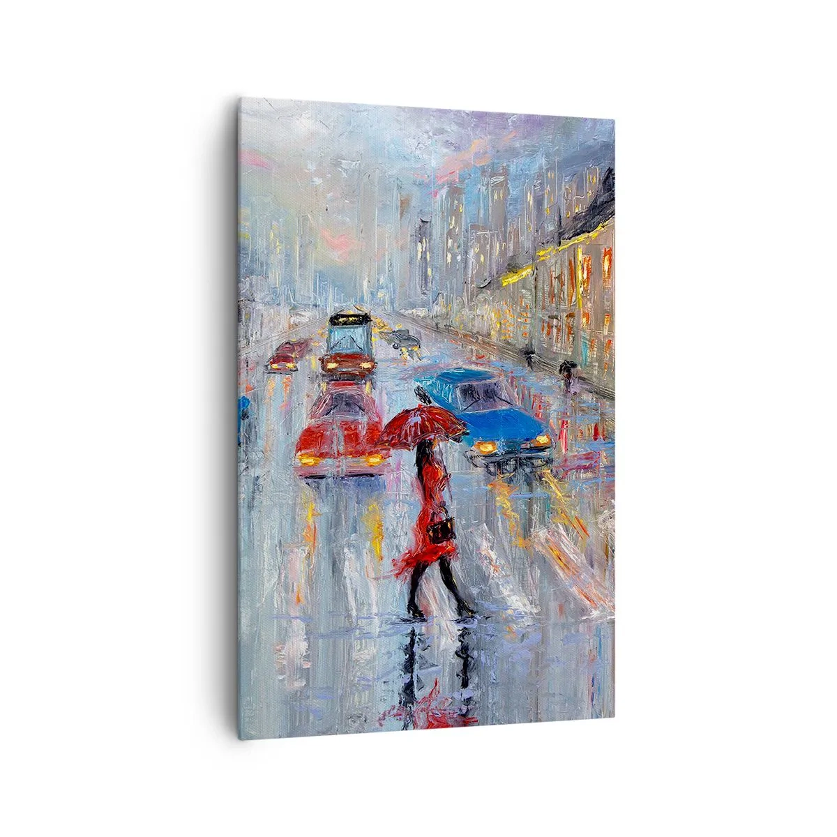 Canvas picture - Rainy Afternoon in a City - 80x120 cm
