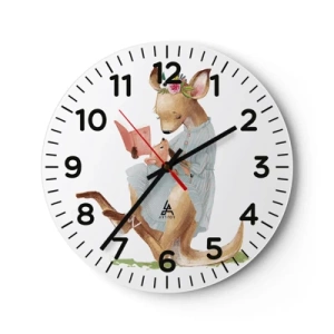 Wall clock - Clock on glass - Read to Me, Mum - 40x40 cm