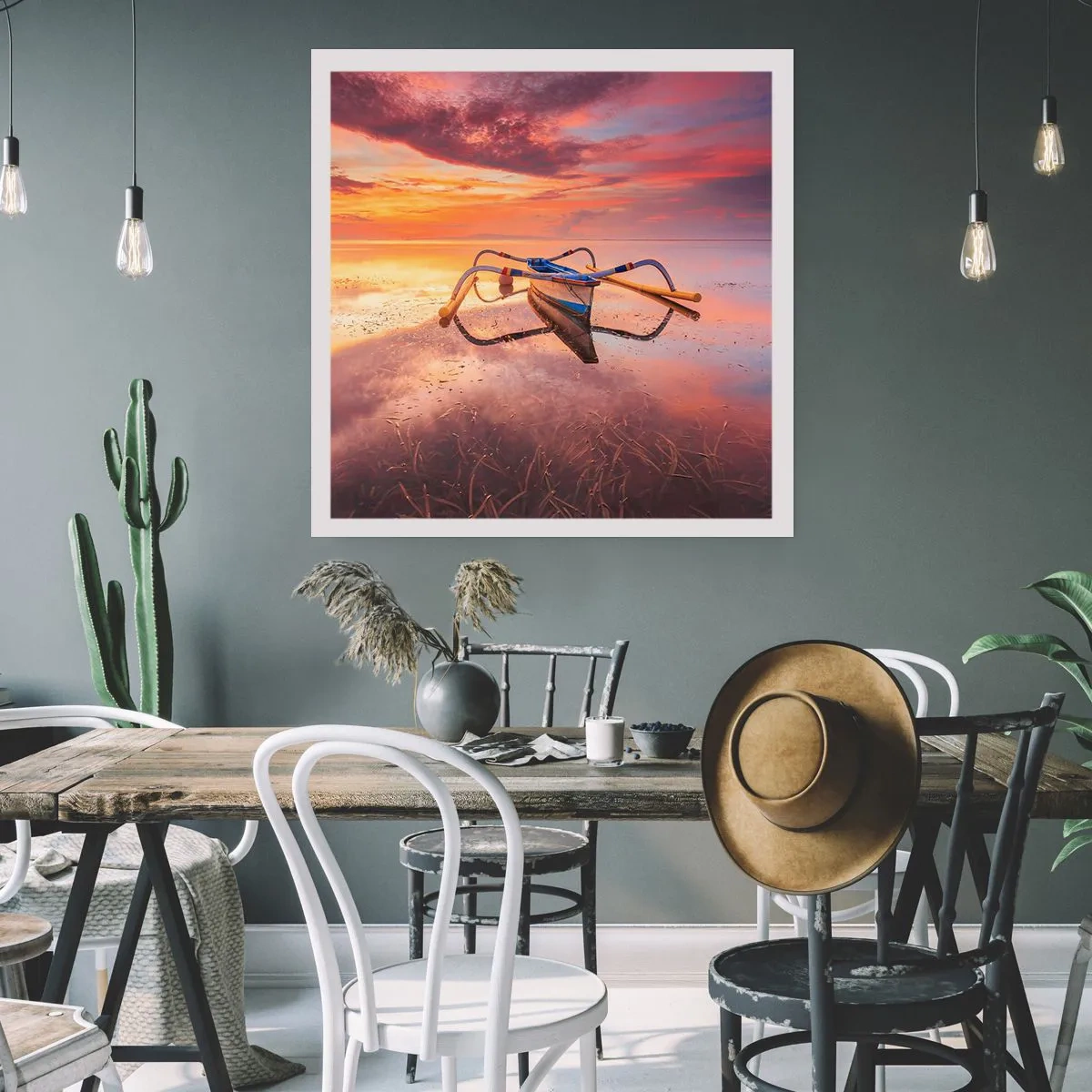 Poster - Tranquility of Tropical Evening - 60x60 cm
