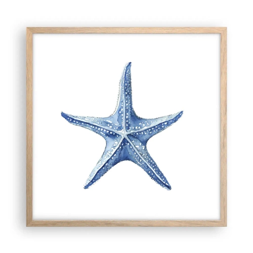 Poster in light oak frame - Sea Star - 50x50 cm