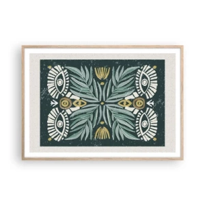 Poster in light oak frame - Like a Folklore Cutout - 100x70 cm