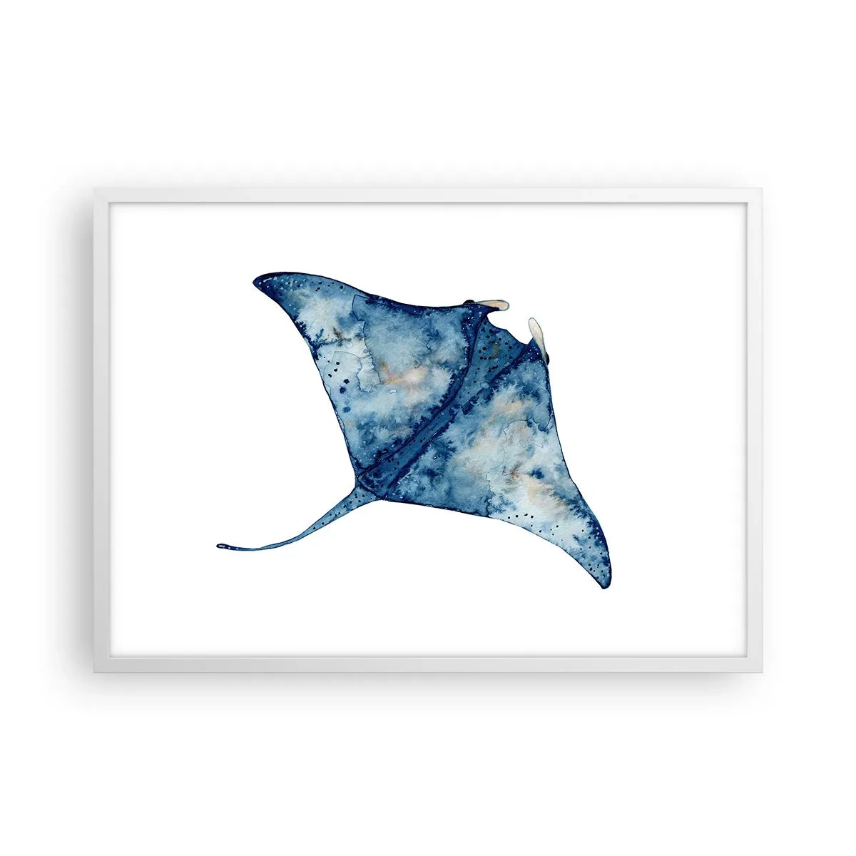 Poster in white frmae - Life In Blue - 70x50 cm