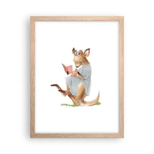 Poster in light oak frame - Read to Me, Mum - 30x40 cm
