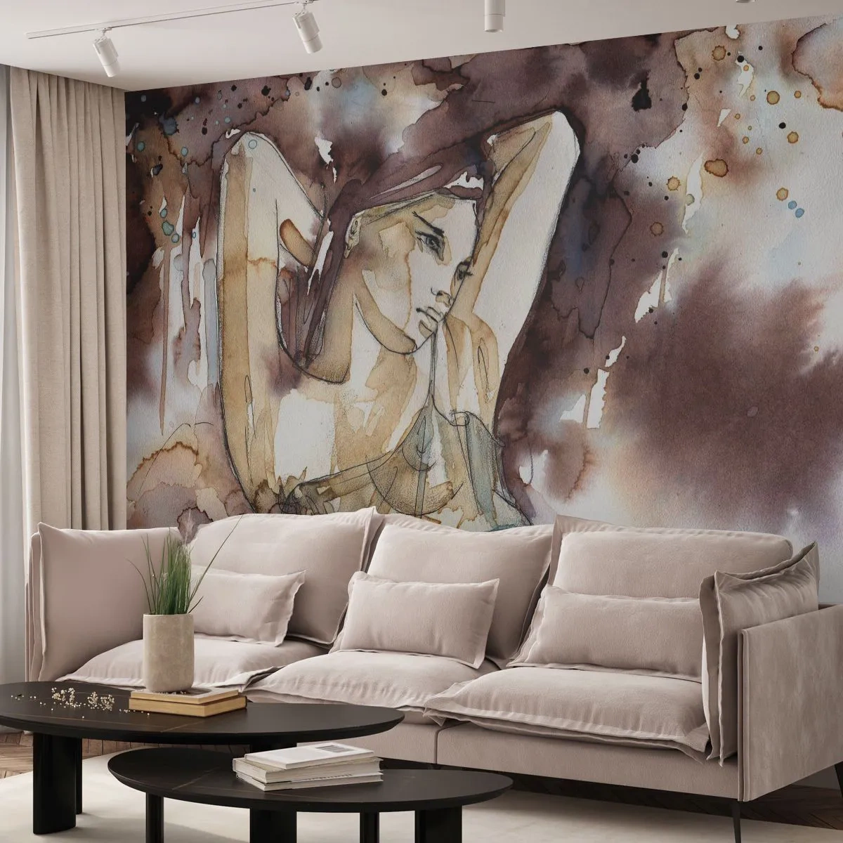 Photo Wallpaper Premium Canvas - In Lilly's Mood - Abstraction, Woman, Body - 500x350 cm