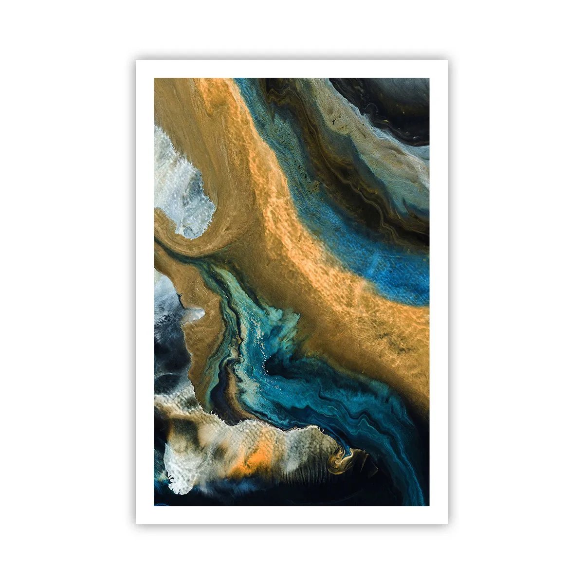 Poster - Blue -Yellow - Mutal Influences - 61x91 cm