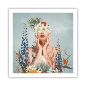 Poster - Woman – Flower - 60x60 cm