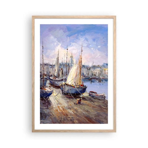 Poster in light oak frame - Town by the Bay - 50x70 cm