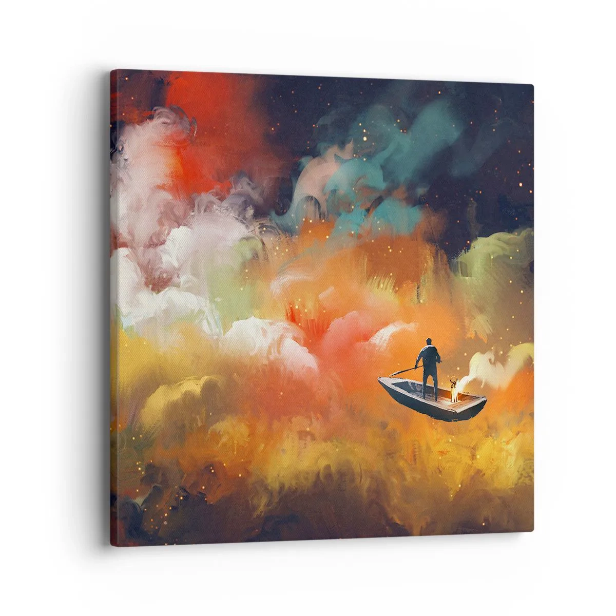 Canvas picture - Through the Galaxy in a Boat - 40x40 cm