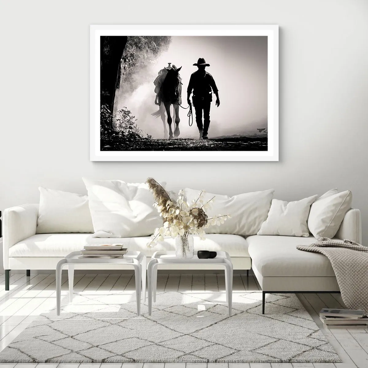 Poster in white frmae - Texan Morning - 50x40 cm