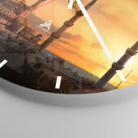 Clock face with lines