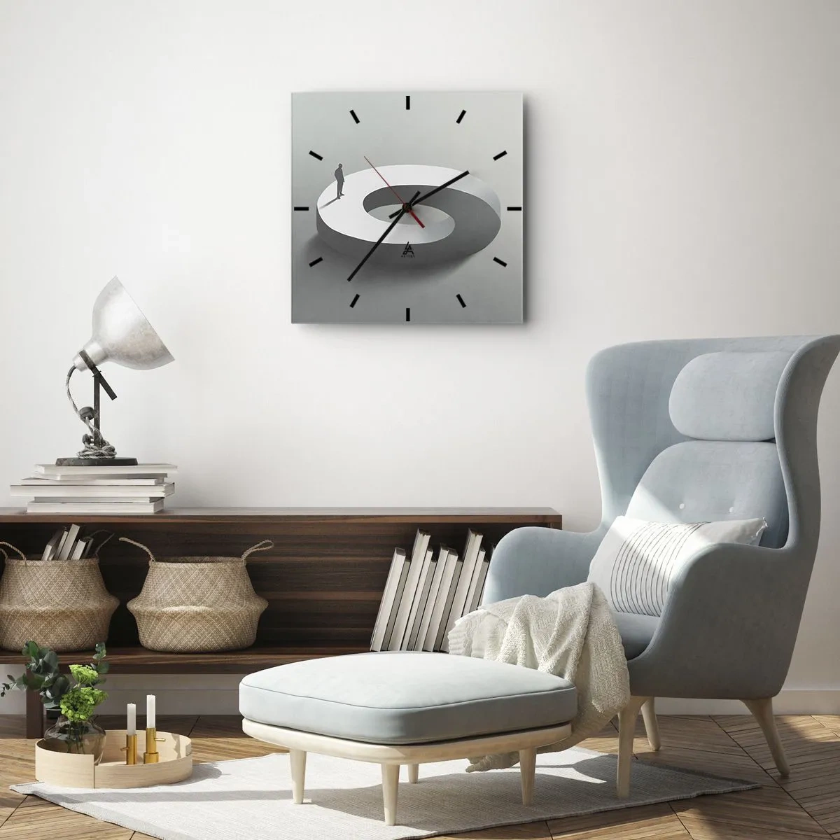 Wall clock - Clock on glass - Puzzle It out - 30x30 cm