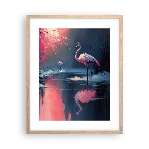 Poster in light oak frame - Bird Retreat - 40x50 cm