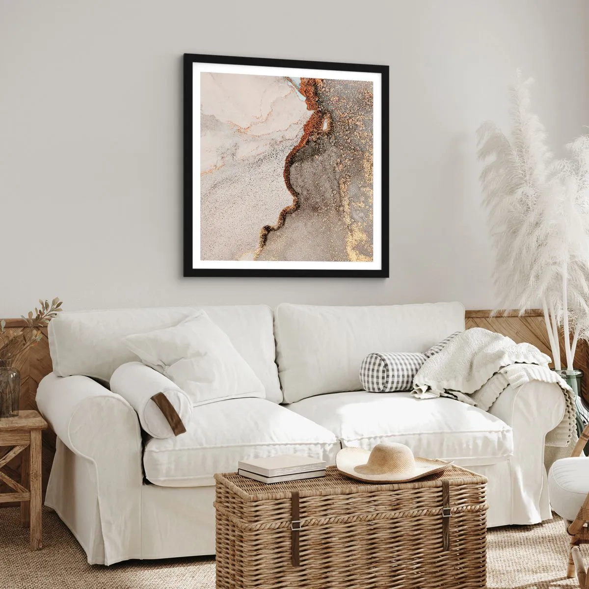 Poster in black frame - On the Border of Colours - 50x50 cm