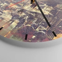 Clock face with lines