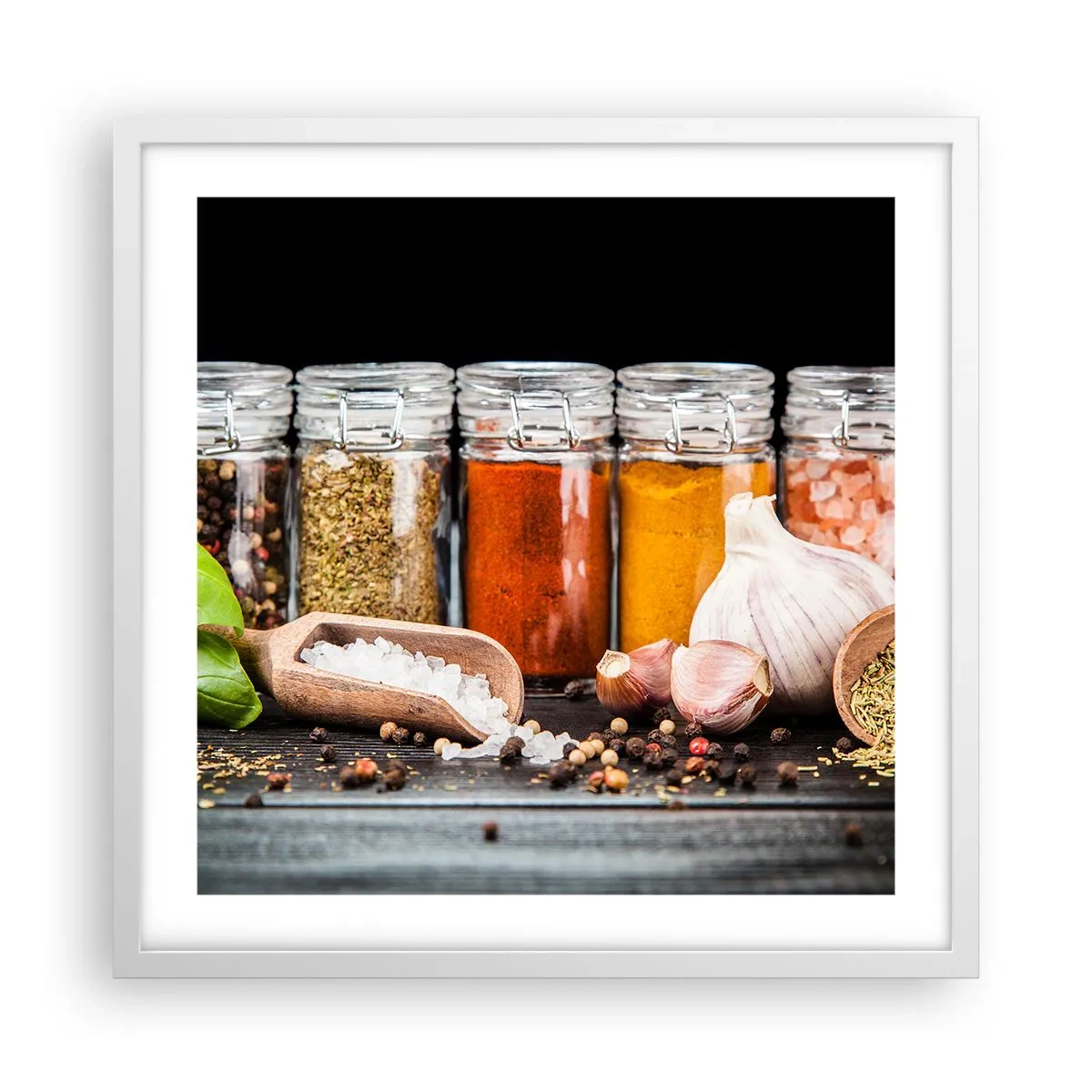 Poster in white frmae - Spicing Up Life - 50x50 cm