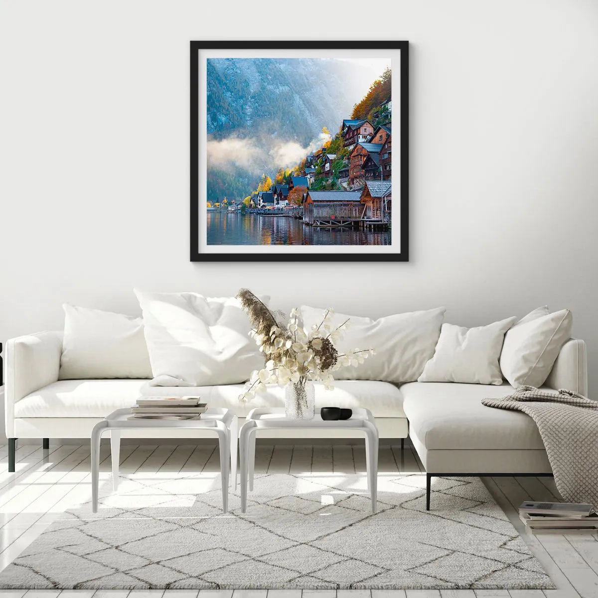 Poster in black frame - Alpine Atmosphere - 50x50 cm