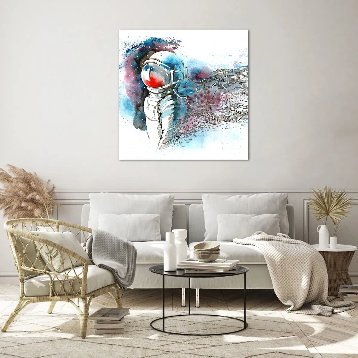 Glass picture - Alone In Space - 40x40 cm