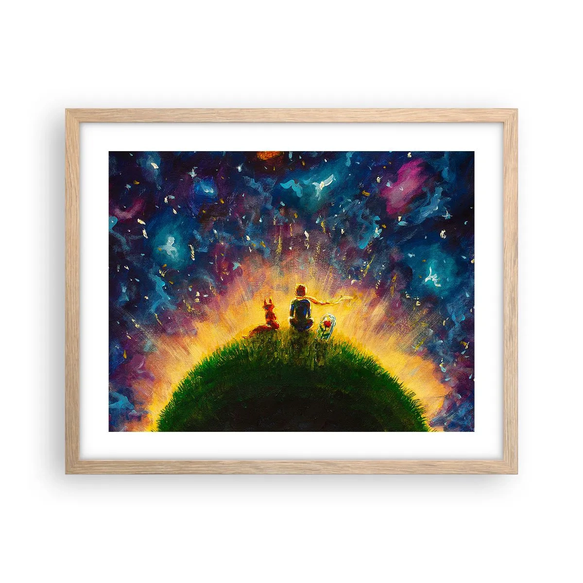 Poster in light oak frame - Love and Friendship - Whole World - 50x40 cm