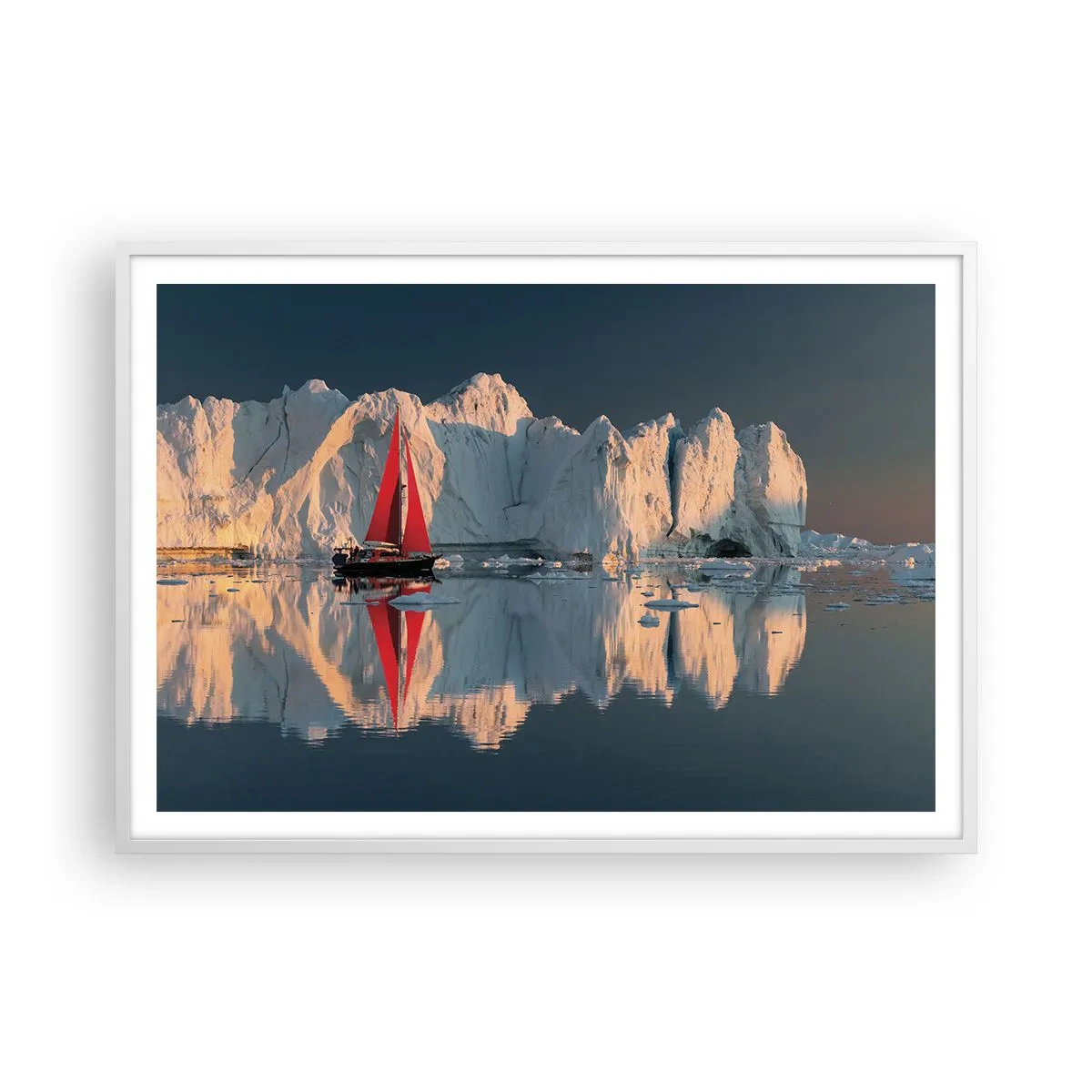 Poster in white frmae - On the Edge of the World - 100x70 cm