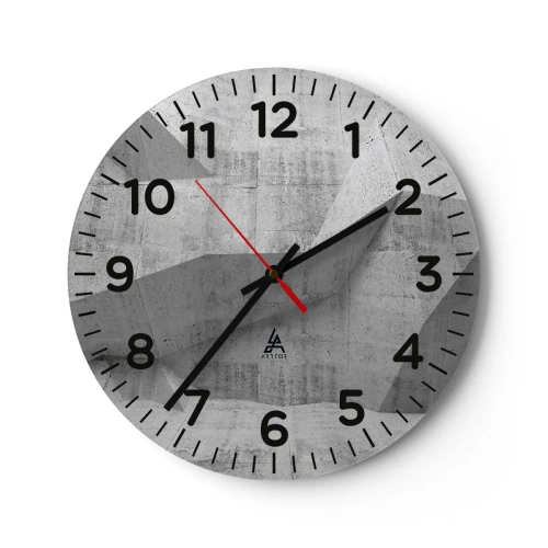 Wall clock - Clock on glass - Real Challenge - 30x30 cm