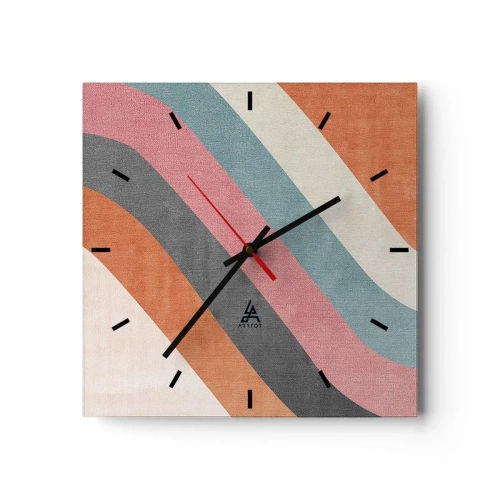 Wall clock - Clock on glass - Diagonal Composition - Movement - 30x30 cm