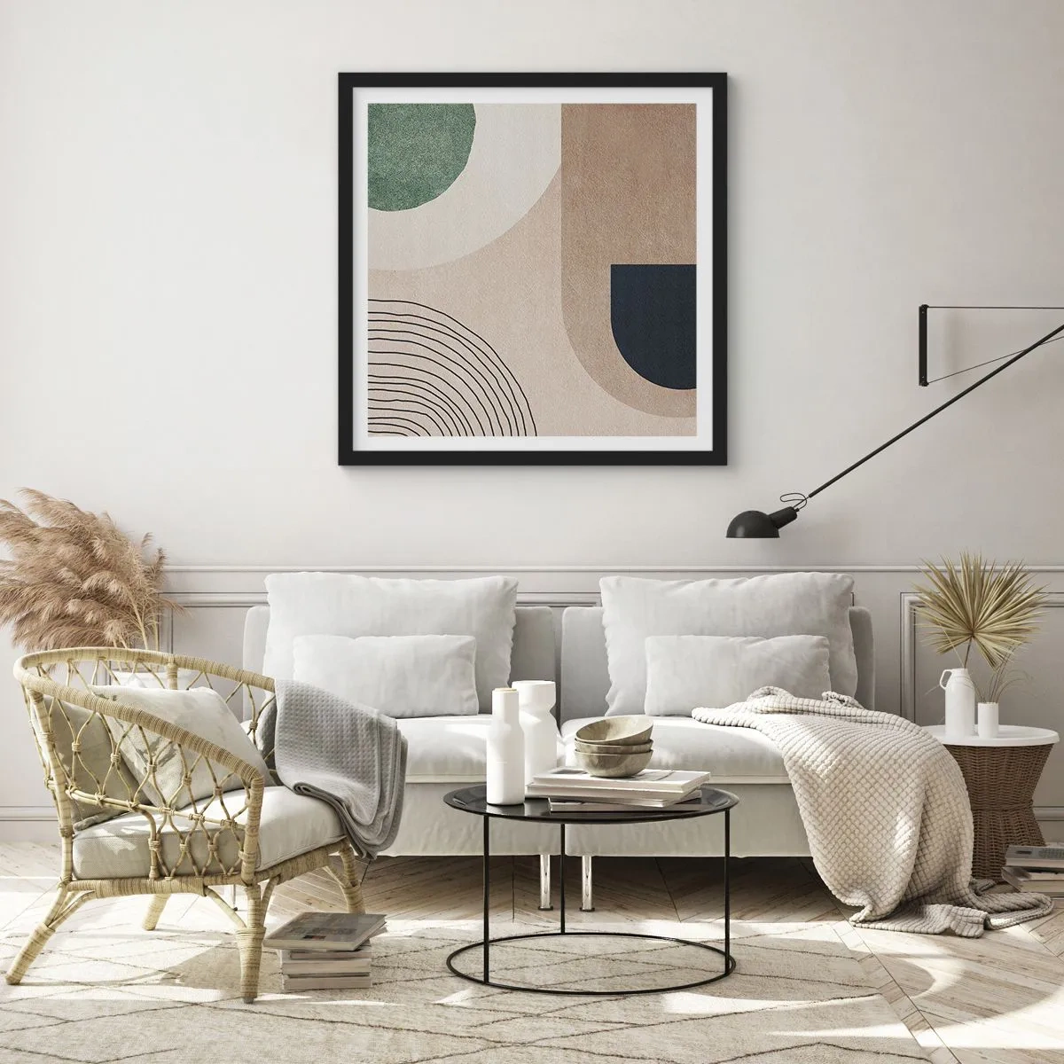 Poster in black frame - Gentleness of an Oval - 30x30 cm