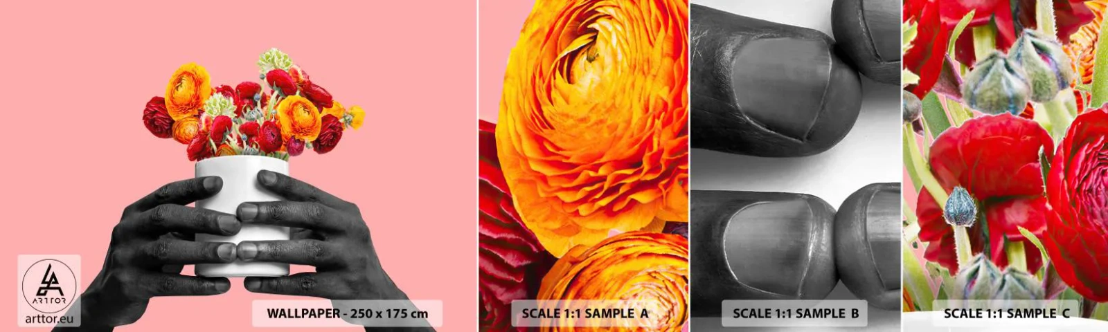 Photo Wallpaper Sample Standard Eco - Apotheosis of Life - Abstraction, Piece, Flowers - 100x30 cm