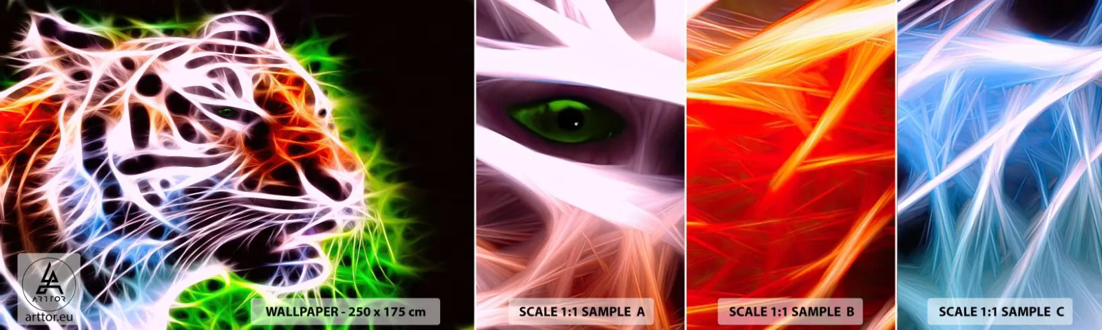 Photo Wallpaper Sample Standard Eco - Menacing Weather - Abstraction, Animals, Predator - 100x30 cm