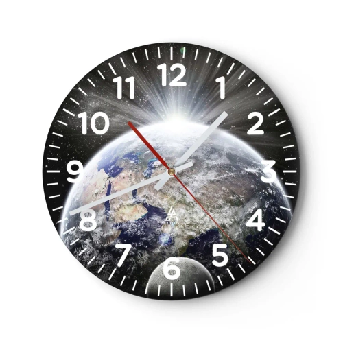 Wall clock - Clock on glass - In Full Blaze - 30x30 cm