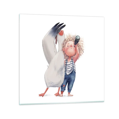 Glass picture - Plan of a Great Journey - 40x40 cm