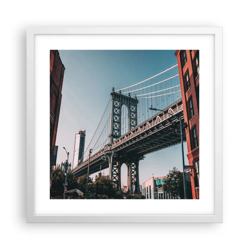 Poster in white frmae - Over the City Waves - 40x40 cm