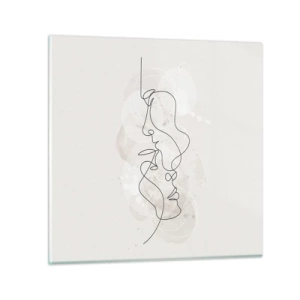 Glass picture - Tangled up in an Embrace - 70x70 cm