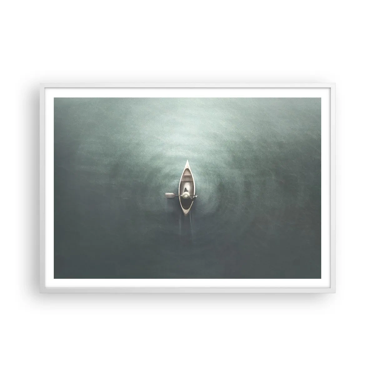 Poster in white frmae - Through Moon Lake - 100x70 cm