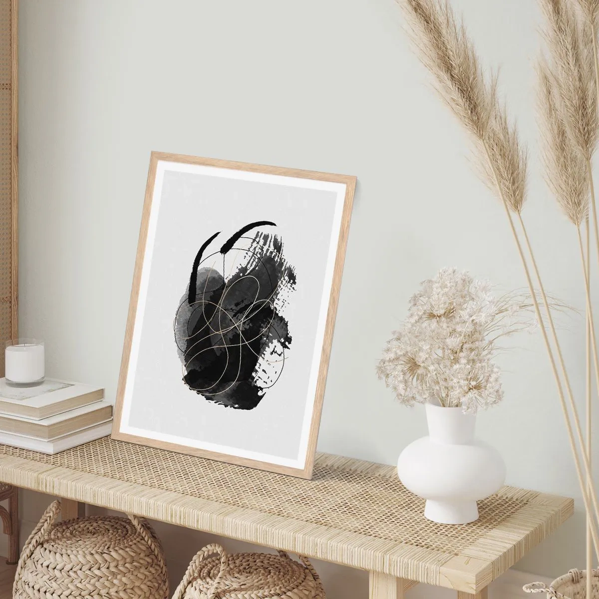 Poster in light oak frame - Made from Black - 70x100 cm