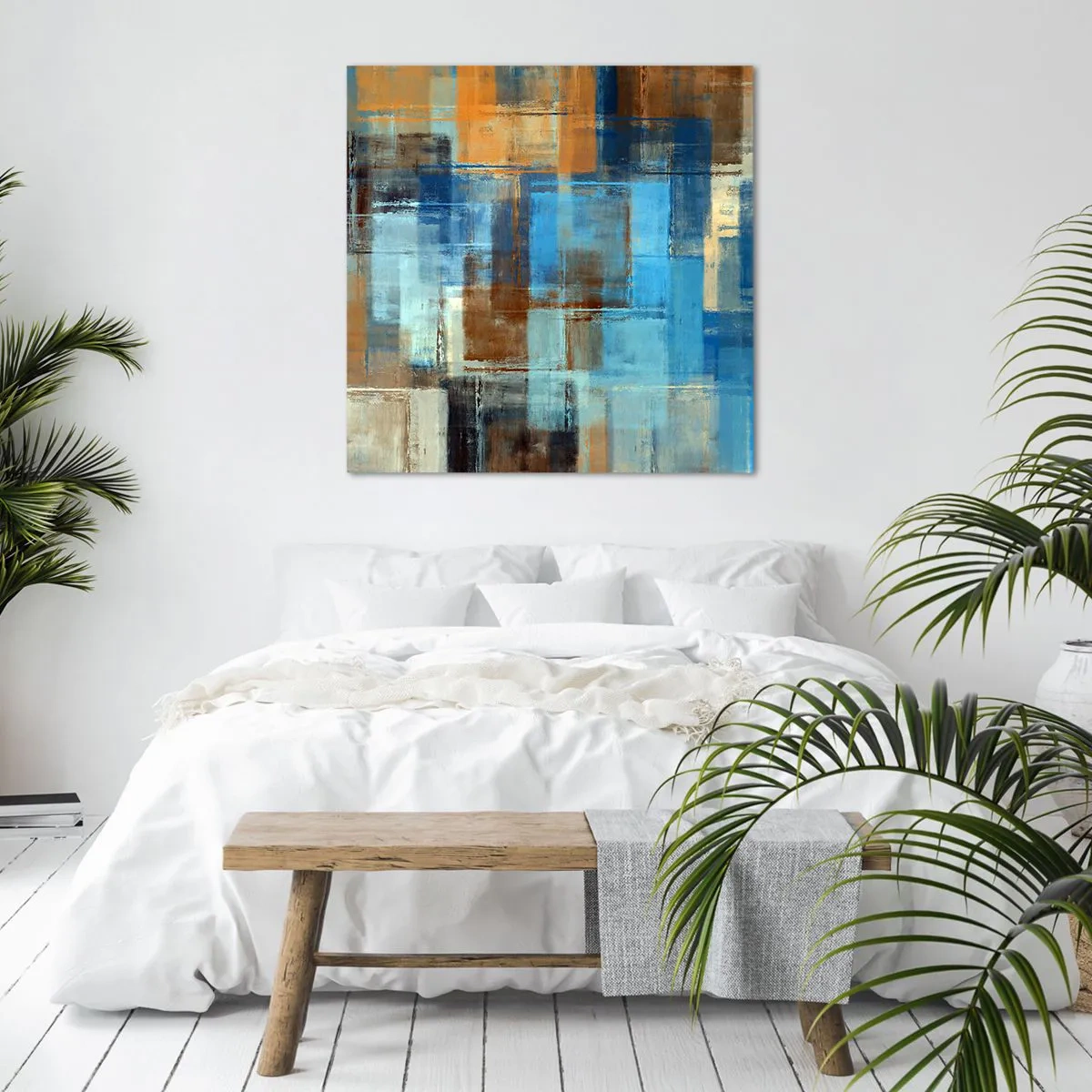Canvas picture - Through Blue Curtain - 70x70 cm