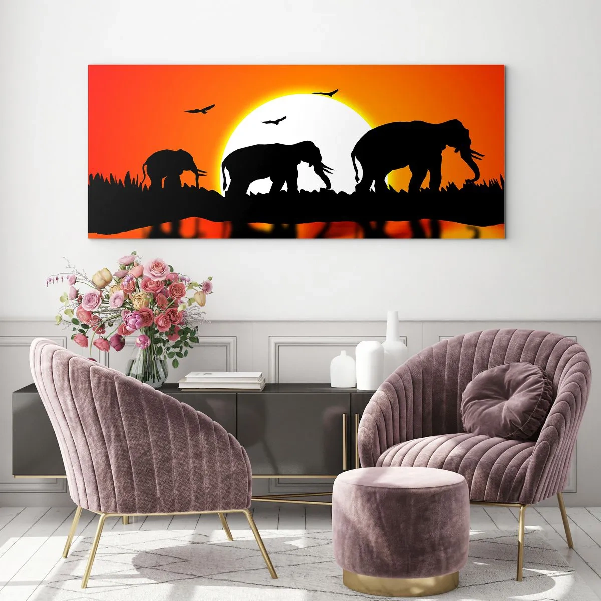 Glass picture - And in the Evening for a Small Drink - 160x50 cm