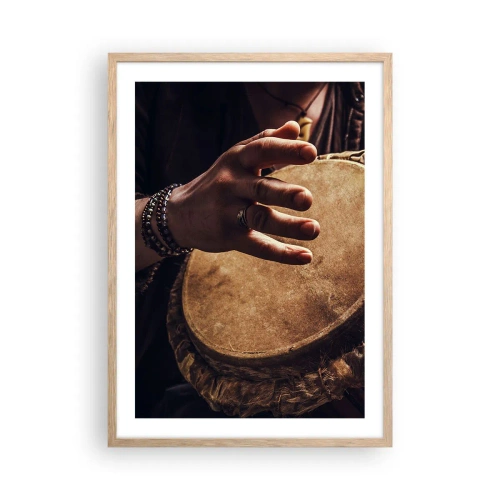 Poster in light oak frame - In the Rhythm of the Heart - 50x70 cm