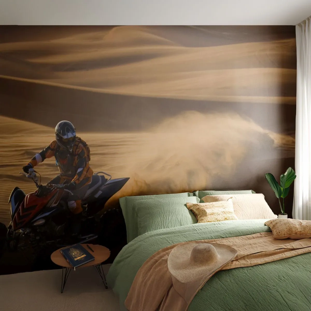 Photo Wallpaper Premium Canvas - On Sand Waves - Quad, Automotive, Desert - 350x256 cm